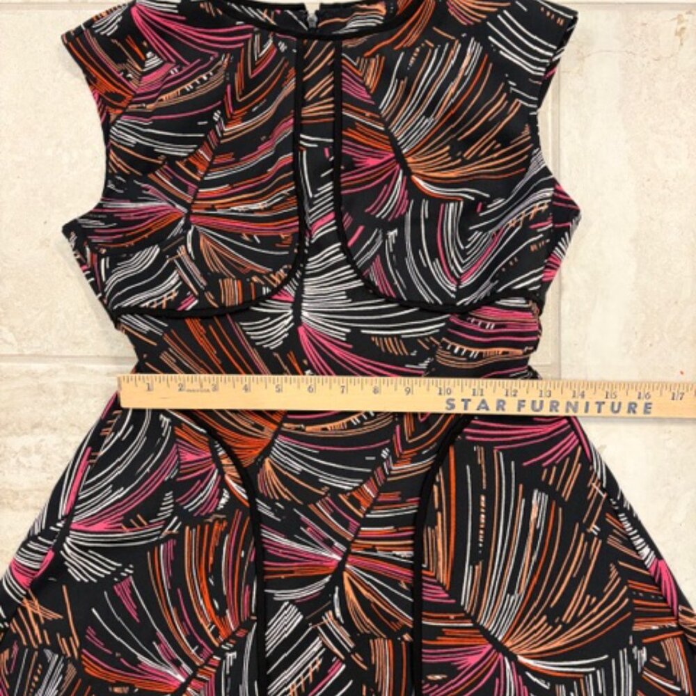 London Times Dress Womens Black Abstract Print Size 4 Fit & Flare Mod Preppy - Picture 11 of 11